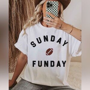 White 'Sunday Funday' Graphic T-Shirt